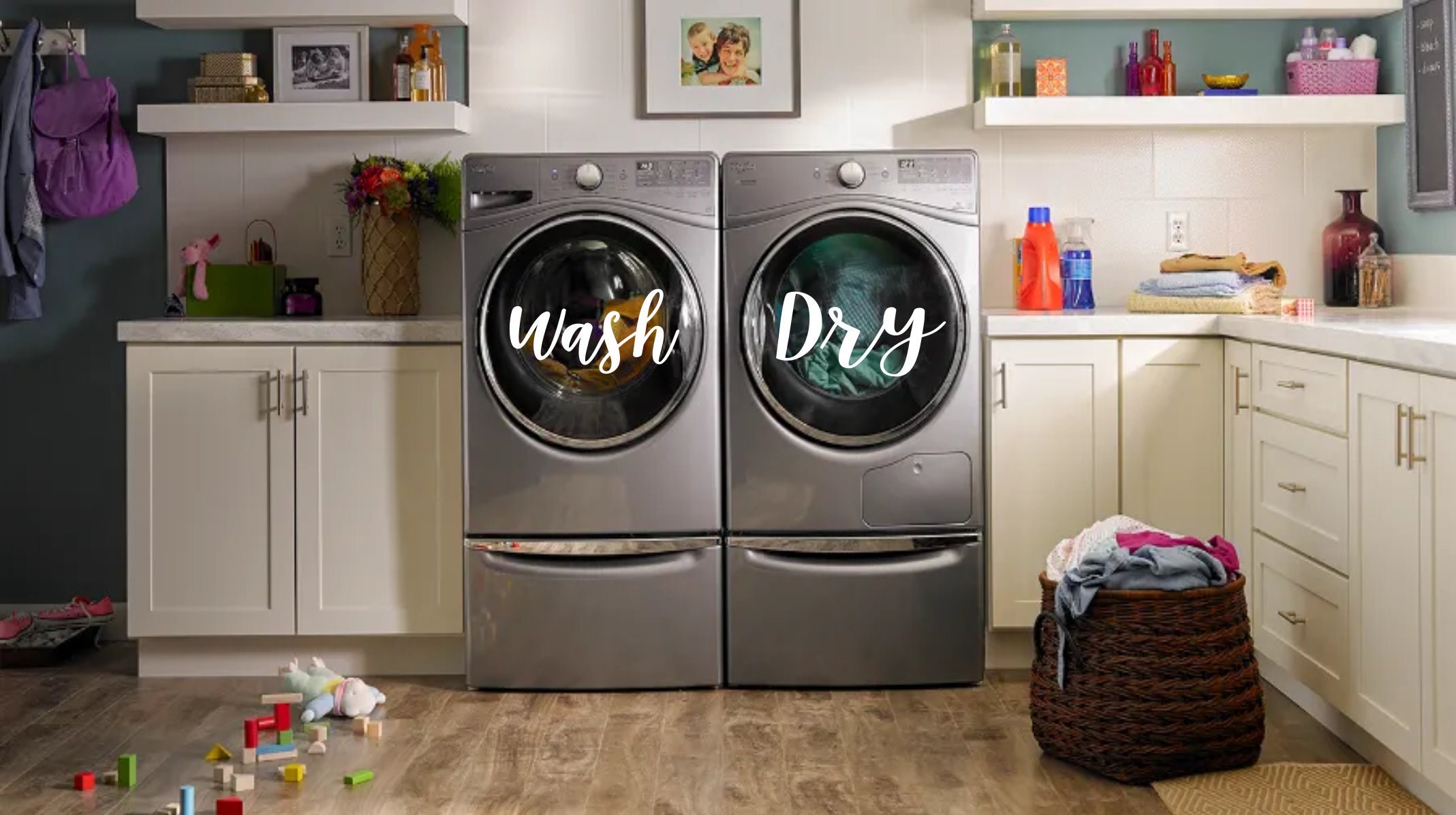 Wash and Dry Decal for Washer and Dryer Set of 2 Decals Etsy