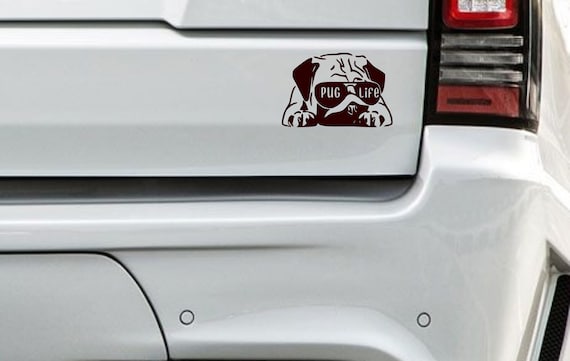 Pug Life Decal, Dog Decal, Vinyl Car Decal, Window Decal, Pug Sticker, Vinyl Sticker