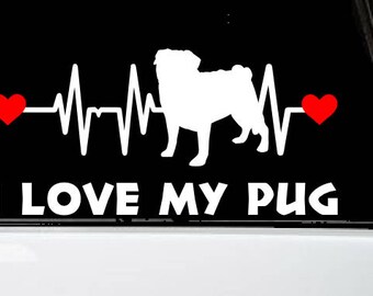 INDIGOS UG Adesivo Per Auto JDM I Love My Pug – Vinile Argentato, 149x71 Mm, Resistente Ai Raggi UV E Autolavaggio - 5