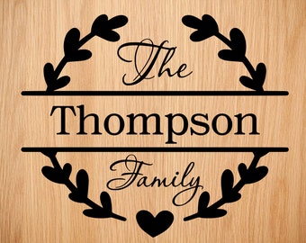Wreath Monogram Decal | Noodle Board Decal | Wedding Decal |  Last Name Decal | Last Name Initial | Wedding Decals for Signs