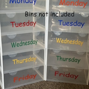 Days of the Week Label Set | Teacher labels | Week day vinyl sticker set (Decals only)