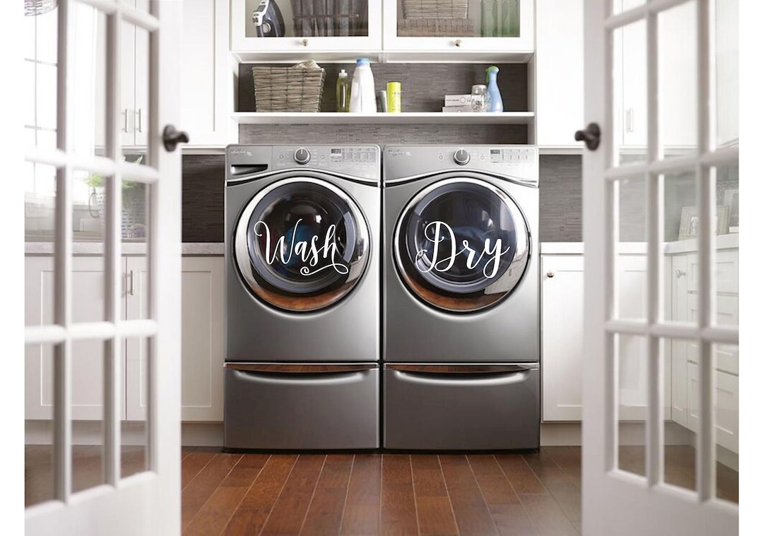 Wash and Dry Decal for Washer and Dryer, Set of 2 Decals, Laundry Decal ...