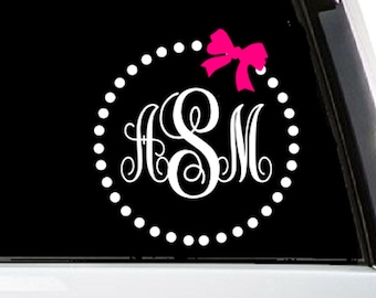 Personalized Name Decal | Monogram Decal | Monogram decal | Car decal for women | Personalized decal | gifts for her | Monogram bow