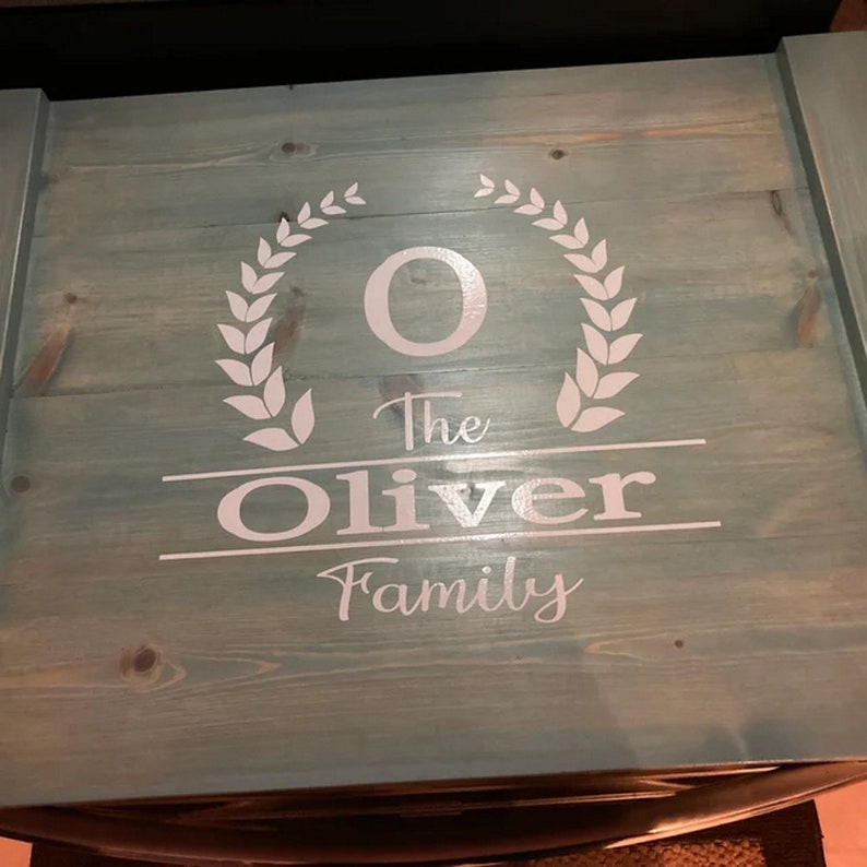 Wreath Monogram Decal Noodle Board Decal Wedding Vinyl Etsy