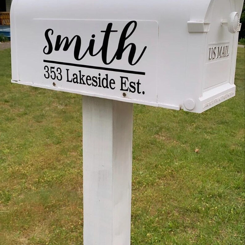 Calcomanía para buzón / Calcomanía personalizada para buzón / Calcomanía de dirección / Calcomanía con número de casa / Números de buzón / Monograma de buzón / Pegatinas para buzón / Buzón imagen 5