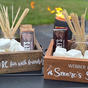 S’mores Box, S’mores Snack Box, S’mores Holder, Wooden S’mores Tray, S’mores Snack Tray, Outdoor S’mores Tray,  S’mores Station Box, S’mores