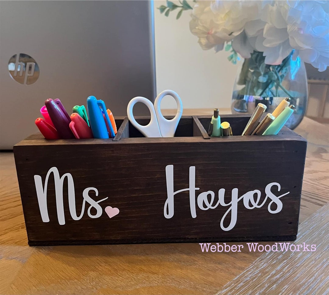 Wooden Teacher Pencil Box, Teacher Gift, Personalized Teacher Gift ...