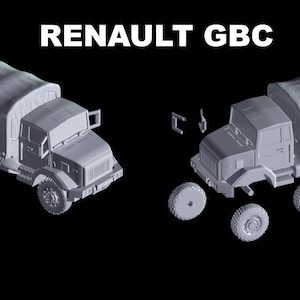 Renault GBC Transport Vehicle 1/100 scale, 3D Resin Printed Near Modern War Flames Of War Team Yankee