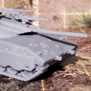Merkava MK2 Tank 1/100 scale, 3D Resin Printed Near Modern War Flames Of War Team Yankee