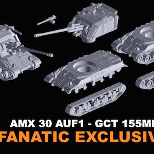 AMX 30 AUF1-GCT 155mm  1/100 scale, 3D Resin Printed Near Modern War Flames Of War Team Yankee