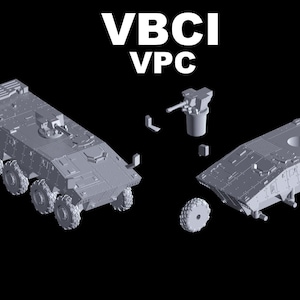 VBCI and VBCI VPC French Vehicles 1/100 scale, 3D Resin Printed Near Modern War Flames Of War Team Yankee