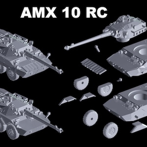 AMX 10 RC French Vehicle 1/100 scale, 3D Resin Printed Near Modern War Flames Of War Team Yankee