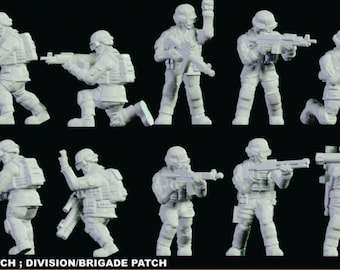US Forces With Unit Arm Patch Miniatures Near Modern War Flames Of War Team Yankee