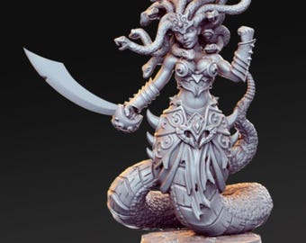 Medusa Snake woman, Viper Monster, Egyptian Monster 32mm Miniatures Role Playing Table top games, Fantasy,Dungeons and Dragons 5E