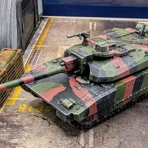 Leclerc tank 1/100 scale, 3D Resin Printed Near Modern War Flames Of War Team Yankee