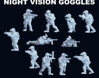 US Delta Forces with Night Vision Goggles Miniatures Near Modern War Flames Of War Team Yankee