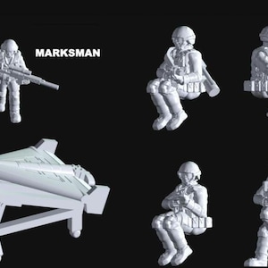 Russian Tank riders and recon booster pack 1/72 and 1/100 scale, 3D Resin Printed Near Modern War flames of war team yankee