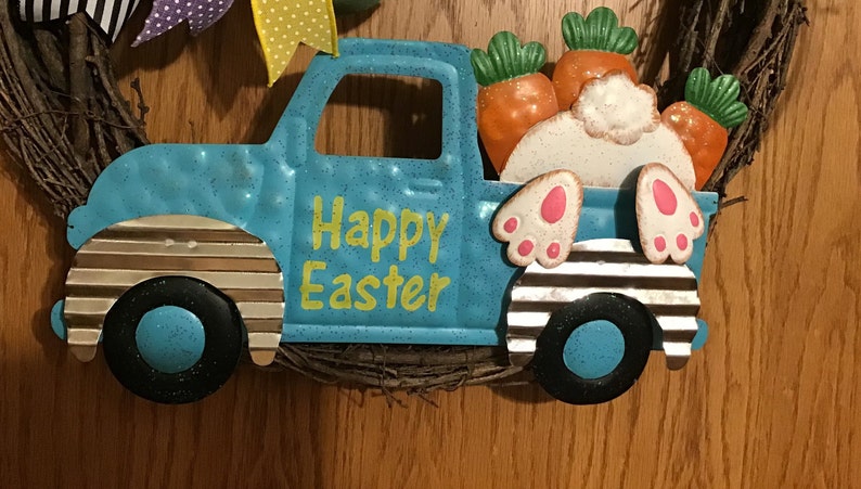 Bunny Wreath Truck Decor Front Door Easter Wreath Easter Wreath Easter Truck Wreath Easter Decor Easter Spring Wreath