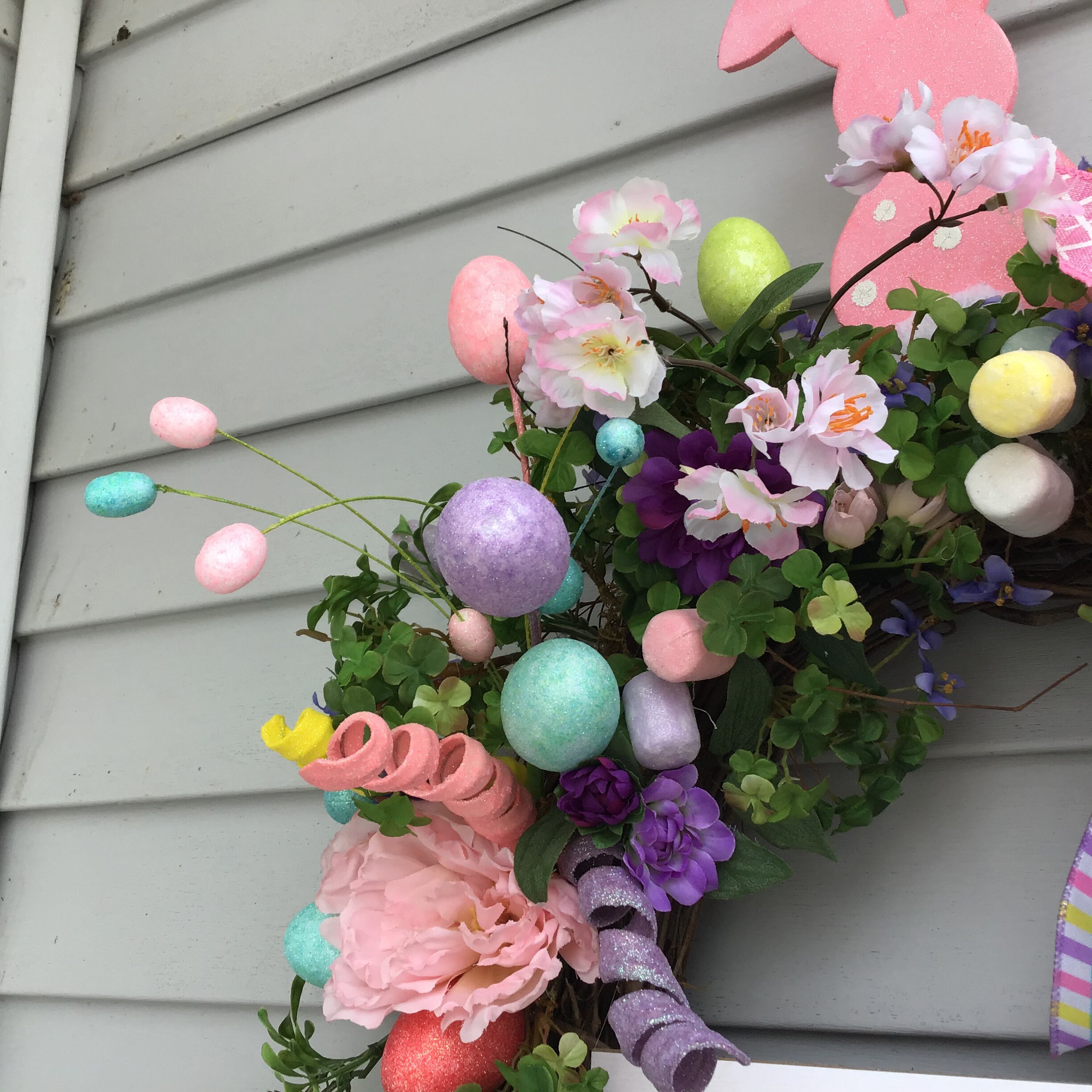 Pastel Feliz Grapevine de Pascua guirnalda para su puerta | Etsy