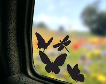 Butterfly & Dragonfly Silhouette Sticker Set – Waterproof Vinyl Decals for Laptop