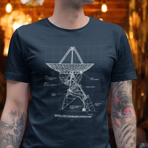 Space satellite dish blueprint Men&#39;s Tri-Blend Crew Tee