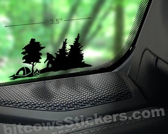Peeking Bigfoot Windshield Decal Big Foot sticker Sasquatch sticker