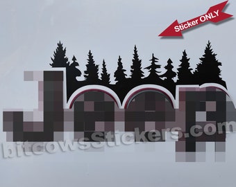 Bigfoot/Sasquatch Trees Vinyl Decal over logo