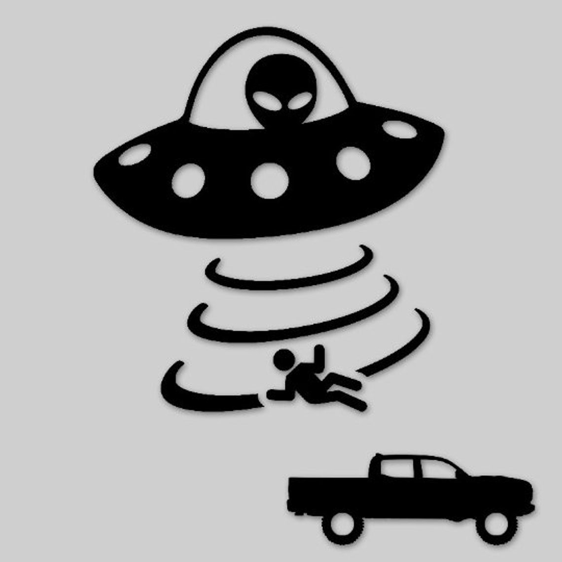 UFO Alien Windshield Decal Wrangler space sticker Etsy