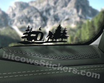 Bigfoot Camper, Sasquatch, Yeti, Walking Vinyl Decal, Window Bumper Sticker Easter Egg