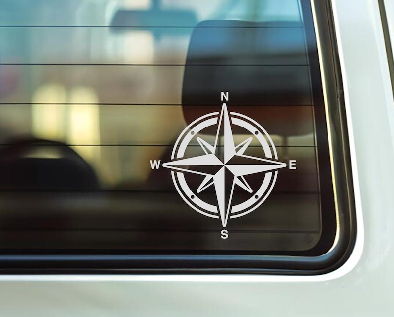Compass Rose Vinyl Sticker – Nautical Adventure Decal | Waterproof ...