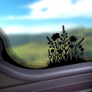 フラワーガーデンイースターエッグビニールデカール（フロントガラス用）