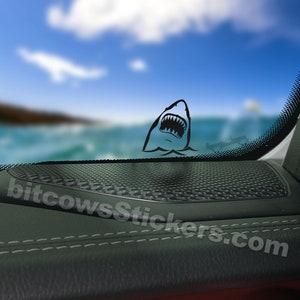 Great White Shark Jumping Windshield Decal Wrangler Sticker Easter Egg