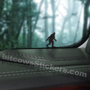 Bigfoot stroller, Sasquatch, Yeti, Walking Vinyl Decal, Window Bumper Sticker Easter Egg (2 count)