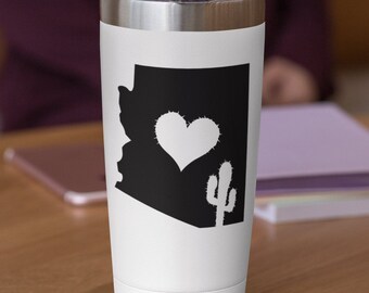 Arizona Love with Cactus and Thorny Heart Vinyl sticker decal