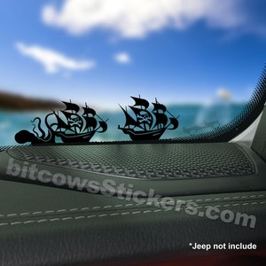 Pirate Ship Kraken Vinyl Decal, Window Bumper Sticker Easter Egg