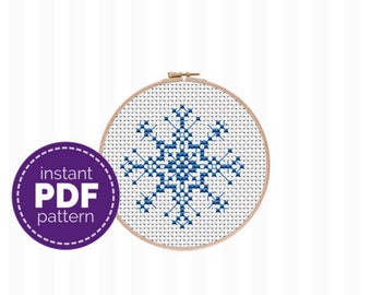 Snowflake Cross Stitch Pattern, Holiday Cross Stitch DIY Ornament, Quick Christmas Gift, Hostess Gift, Teacher Gift, Boss Gift, Gift for Her