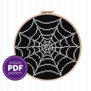 Halloween Cross Stitch Pattern Spider Web Cross Stitch Pattern DIY Halloween Decor Halloween Gift Spider Decor
