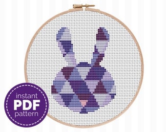 Bunny Cross Stitch Pattern - learn to cross stitch with this cute modern Easter cross stitch pattern - it's easy + great for beginners!