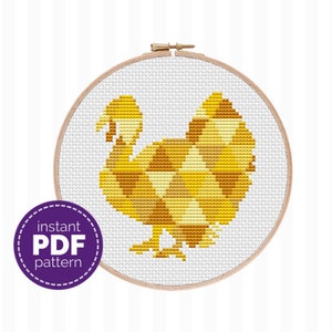 Turkey Cross Stitch Pattern this Thanksgiving embroidery pattern is the quick easy way to make DIY Thanksgiving decor or autumn decor. image 1