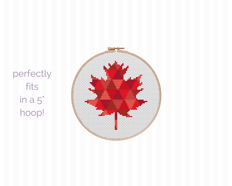 Red Maple Leaf Cross Stitch Pattern Autumn Colors Cross Stitch | Etsy