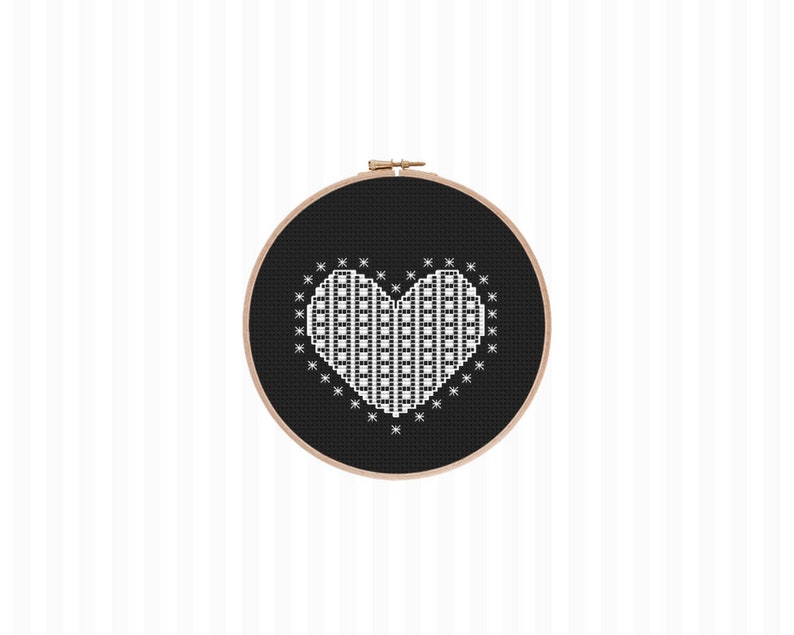 Lace Heart Cross Stitch Pattern, Valentine's Cross Stitch, Galentines Gift for Her, Valentines Decor, Quick Valentine's Gift, DIY Quick Gift image 6