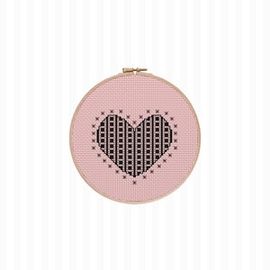Lace Heart Cross Stitch Pattern, Valentine's Cross Stitch, Galentines Gift for Her, Valentines Decor, Quick Valentine's Gift, DIY Quick Gift image 8