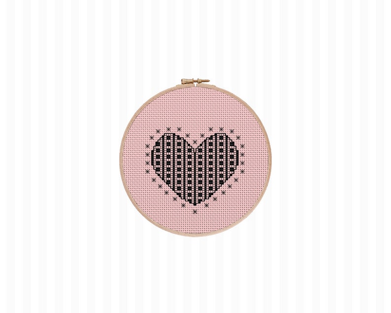 Lace Heart Cross Stitch Pattern, Valentine's Cross Stitch, Galentines Gift for Her, Valentines Decor, Quick Valentine's Gift, DIY Quick Gift image 8