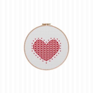 Lace Heart Cross Stitch Pattern, Valentine's Cross Stitch, Galentines Gift for Her, Valentines Decor, Quick Valentine's Gift, DIY Quick Gift image 2