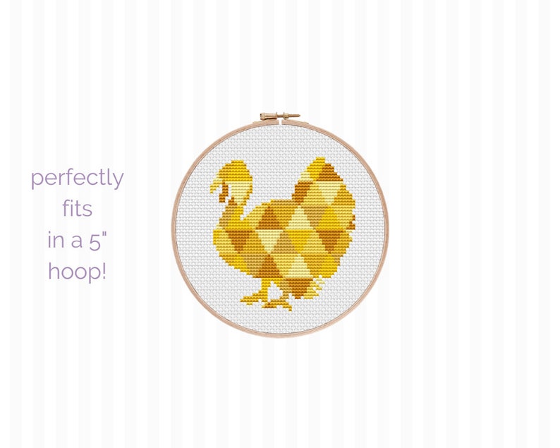 Turkey Cross Stitch Pattern this Thanksgiving embroidery pattern is the quick easy way to make DIY Thanksgiving decor or autumn decor. image 3