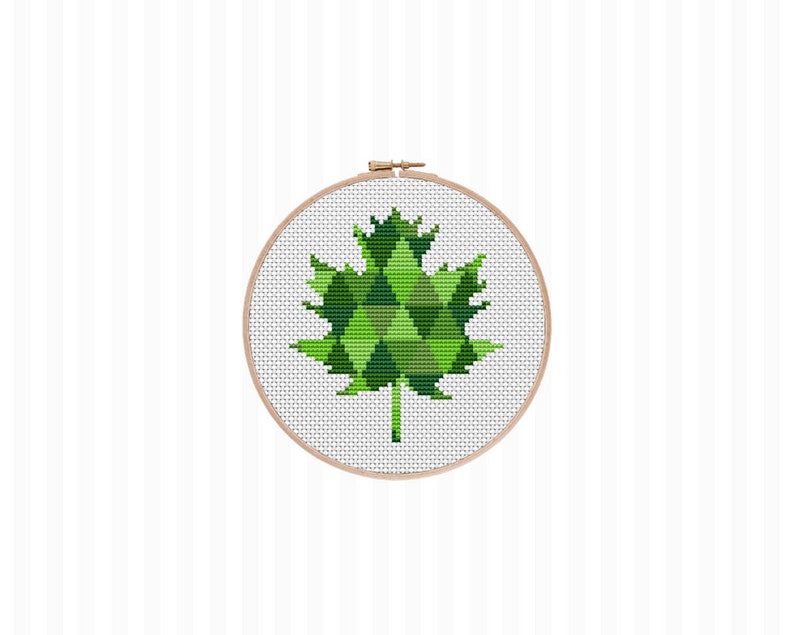 SET of 3 Maple Leaf Cross Stitch Patterns Seasons Cross Stitch Pattern Fall Leaves Embroidery Pattern Spring Summer Cross Stitch B2G1 Free image 3