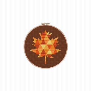 SET of 3 Maple Leaf Cross Stitch Patterns Seasons Cross Stitch Pattern Fall Leaves Embroidery Pattern Spring Summer Cross Stitch B2G1 Free image 8