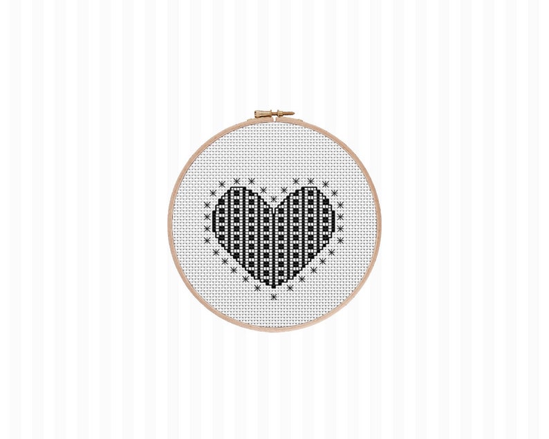 Lace Heart Cross Stitch Pattern, Valentine's Cross Stitch, Galentines Gift for Her, Valentines Decor, Quick Valentine's Gift, DIY Quick Gift image 4