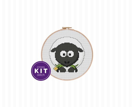 Use This Complete Cross Stitch Kit To Create A Beautiful Piece Of One Of A Kind Gender Neutral Nursery Decor Sheep Embroidery Kit Sewing Fiber Craft Supplies Tools