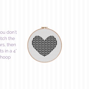 Lace Heart Cross Stitch Pattern, Valentine's Cross Stitch, Galentines Gift for Her, Valentines Decor, Quick Valentine's Gift, DIY Quick Gift image 5